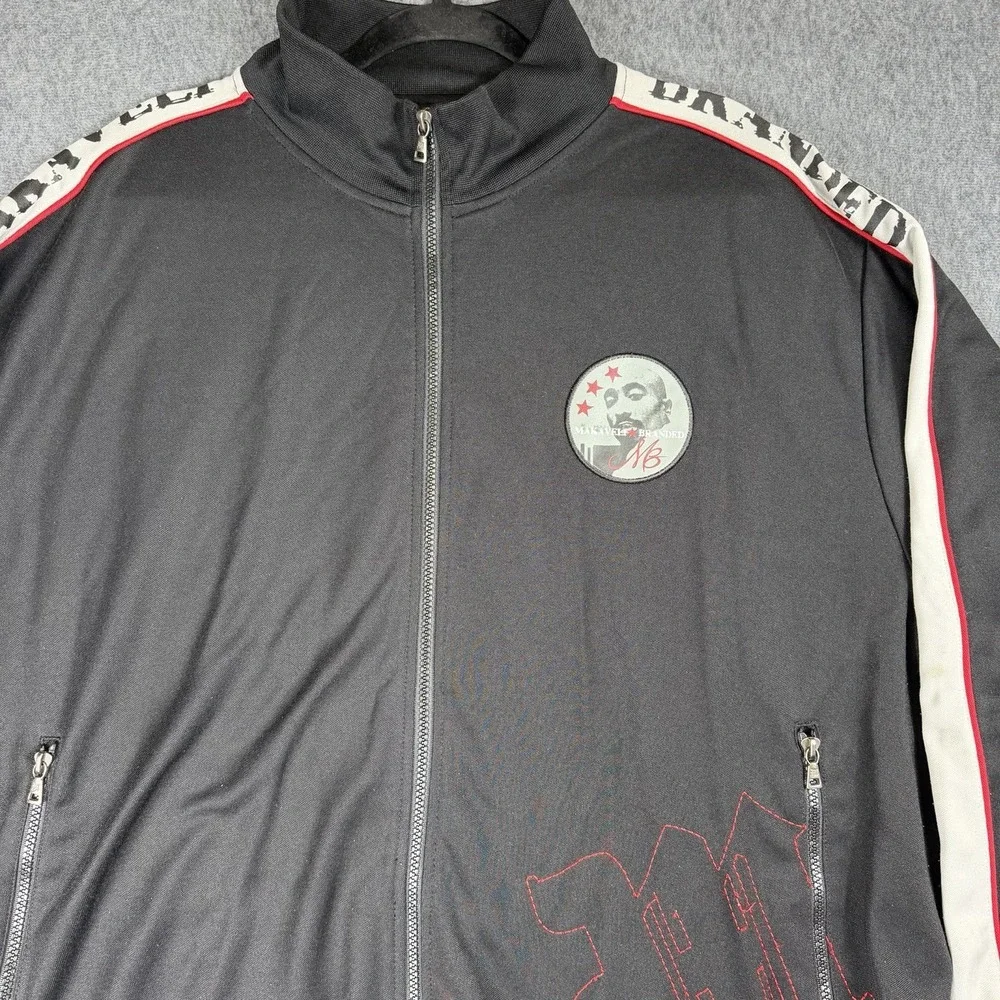 Vintage Y2K Makaveli‎ Branded 2Pac Track Jacket Full Zip Mens Size XXL